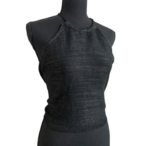Wild Fable Junior Black Knit Halter Top With Crisscross Back Straps Size Small - Picture 6 of 11